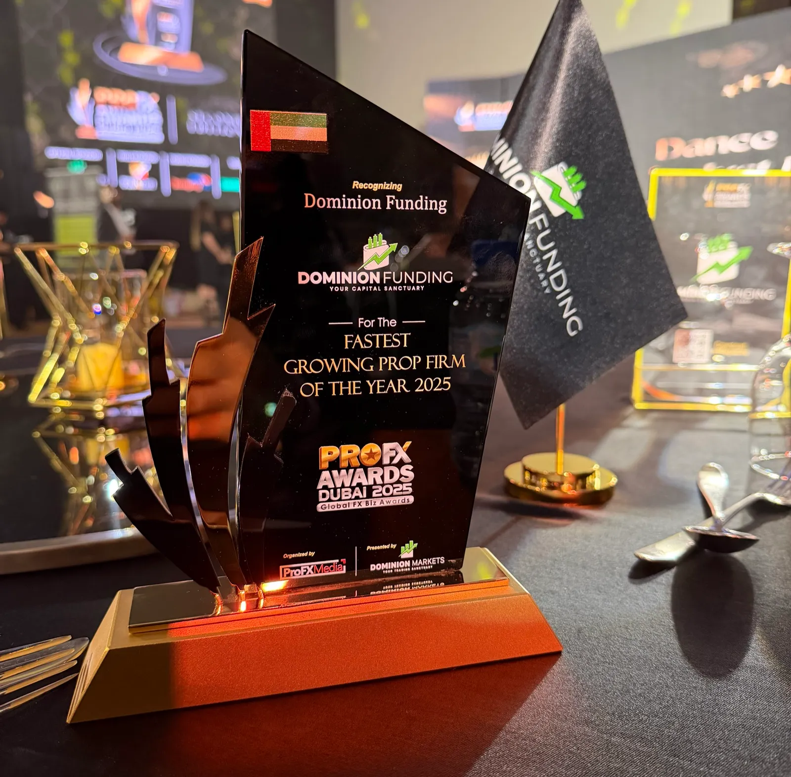 Dominion Funding at the ProFX Awards, Dubai